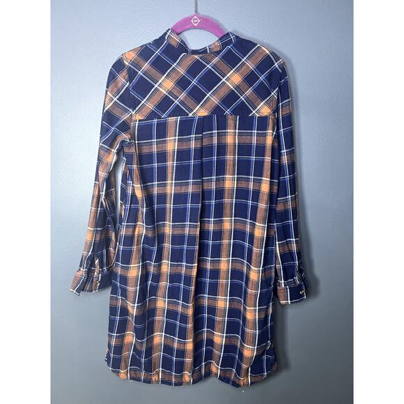 Mo : Vint Shirt Dress Women's Sz Small Plaid Soft Southwestern 100% Cotton Cozy - Picture 2 of 8